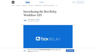 Introducing the Box Relay Workflow API – Box Developer Blog – Medium