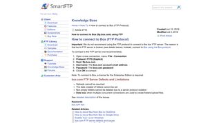 SmartFTP - How to connect to Box (ftp.box.com) using FTP