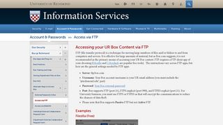 Box Access via FTP - Information Services - University of Richmond