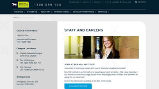 Staff and Careers – Box Hill Institute