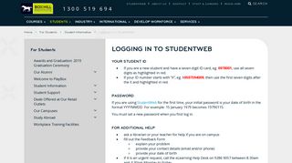 Logging in to StudentWeb – Box Hill Institute