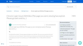 Chronic Login Issues With Box (The page you were v... - Box