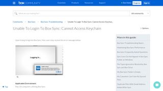 Unable To Login To Box Sync: Cannot Access Keychai... - Box
