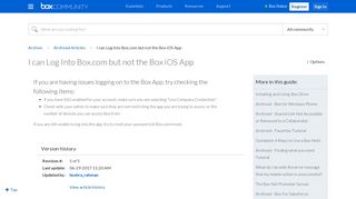 I can Log Into Box.com but not the Box iOS App - Box - Box Community
