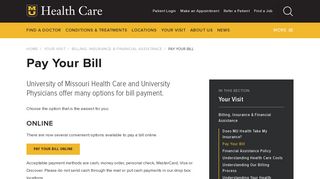 Pay Your Bill - MU Health Care