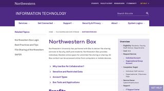 Northwestern Box: Information Technology - Northwestern University