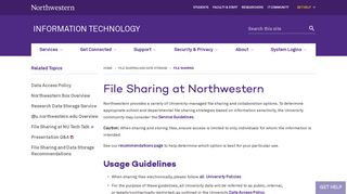 File Sharing at Northwestern: Information Technology - Northwestern ...