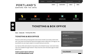 Portland'5 Ticketing & Box Office | Portland Center for the Performing ...