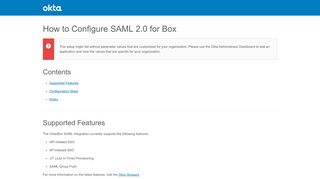 How to Configure SAML 2.0 for Box - Setup SSO - Okta