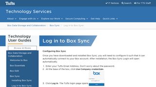 Log in to Box Sync | Tufts Technology Services