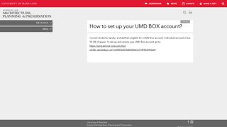 How to set up your UMD BOX account? | UMD School of Architecture ...