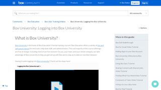 Box University: Logging into Box University - Box