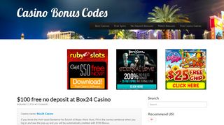 $100 free no deposit at Box24 Casino | Casino Bonus Codes