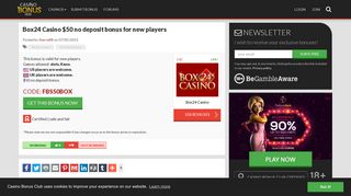 Box24 Casino $50 no deposit bonus for new players - Bonus codes