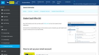 General: Student Email Office 365 - StudentWeb - Box Hill Institute