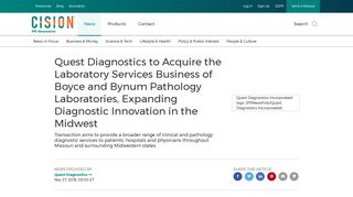 Quest Diagnostics to Acquire the Laboratory Services Business of ...