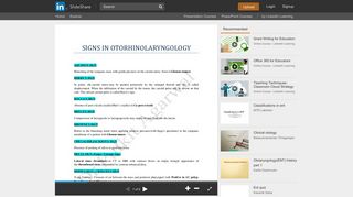 Signs in Otorhinolaryngology - SlideShare