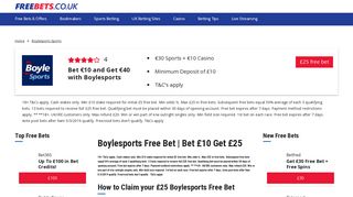 Boylesports Free Bets - Bet £10 Get £25 Bonus | Freebets.co.uk