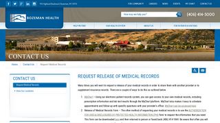 Request Medical Records | Bozeman Health Services