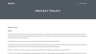 Privacy Policy – Bozza