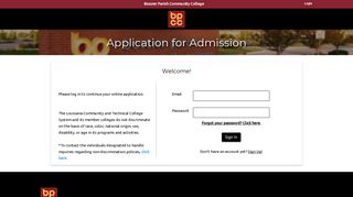 BPCC | Login - Application for Admission