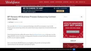 BP Renews HR Business Process Outsourcing Contract With Hewitt ...