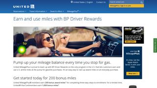 Earn and use miles with BP Driver Rewards - United Airlines