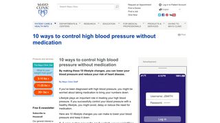 10 ways to control high blood pressure without medication - Mayo Clinic