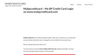 Mybpcreditcard - Login to BP Credit Card Now!