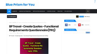 BP Travel - Create Quotes - Functional Requirements Questionnaire ...