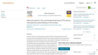 Neuronal activity in the ventral tegmental area (VTA) during motivated ...