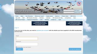 Log in » British Parachute Association
