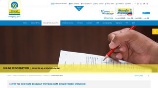 BPCL: Online Registration for Vendors - Bharat Petroleum