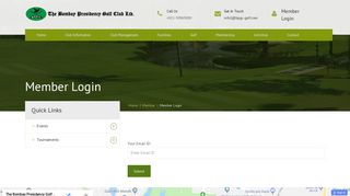 Member Login - Bombay Presidency Golf Club