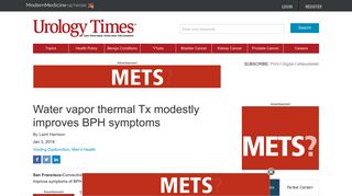 Water vapor thermal Tx modestly improves BPH symptoms | Urology ...