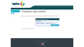 bpha myaccount - Forgotten login details