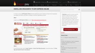 How to register Dragonpay to BPI Express Online