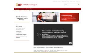 How to Reset Your Password in Online Banking | BPI
