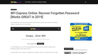 BPI Express Online: Recover Forgotten Password [Works GREAT in ...