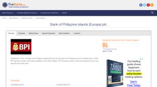 Bank of Philippine Islands (Europe) plc (United Kingdom) - TheBanks.eu