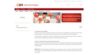 BPI Trade Frequently Asked Questions | BPI