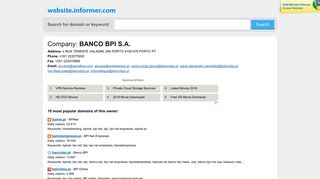 BANCO BPI S.A. at Website Informer