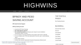 BPInoy AND PESO SAVING ACCOUNT | Highwins