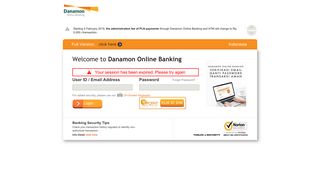 Welcome to Danamon Online Banking