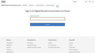 Sign in to Digital Business Automation on Cloud - IBM BPM on Cloud