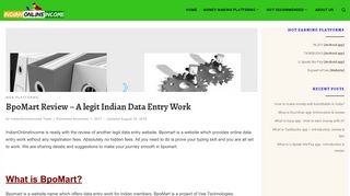 BpoMart Review – A legit Indian Data Entry Work - Indian Online Income