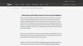 Classroom & online course terms | BPP