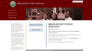 Bridgeport Public Schools Magnet & Theme Programs: Home Page