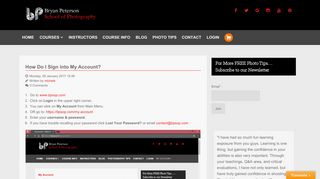 How Do I Sign into My Account? | Online Photography School