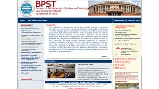 BPST, Lok Sabha Secretariat, Indian Parliament, Delhi, India